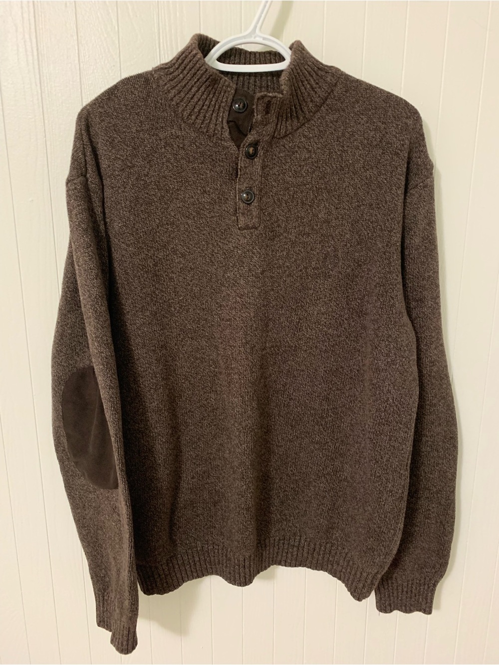Chaps Brown Turtleneck Button Pullover Sweater